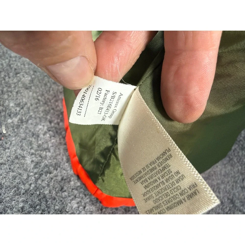 OshKosh Bgosh Kids Orange Puffer Vest Olive Green Lining Size 4 B216E413-OK